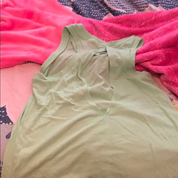 Lime Green Pink Varsity Shirt with split down back - Picture 4 of 4